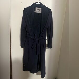 UGG Australia Classic Faux Fur‎ Lined Heavyweight Robe Navy Blue Women's Size L